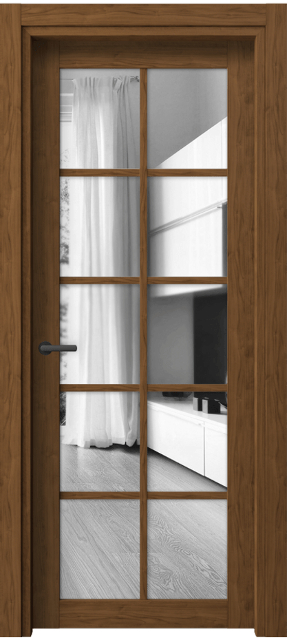 Межкомнатная дверь Neo 2106 Лесной орех Двустороннее зеркало, триплекс Цена 40699 ₽ | Volhovec