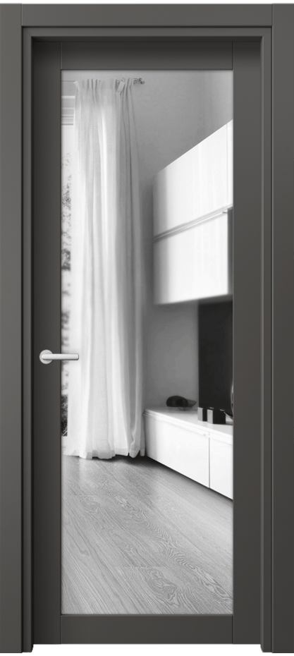 Межкомнатная дверь Neo 2102 ПЭТ графитовый Двустороннее зеркало, триплекс Цена 33699 ₽ | Volhovec