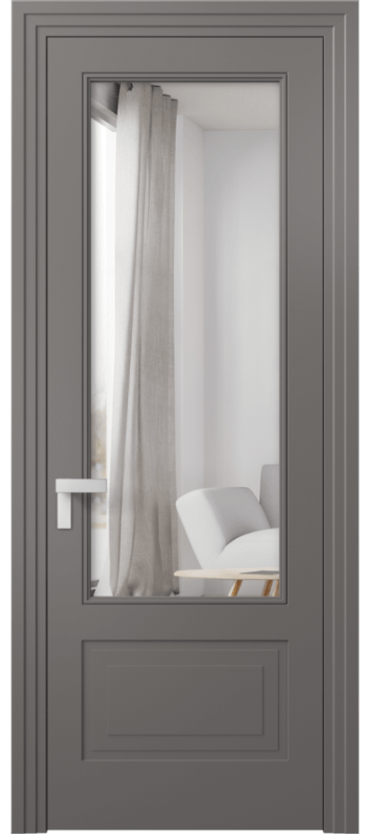 Межкомнатная дверь Rocca 8342 Матовый классический серый Двустороннее зеркало, триплекс Цена 84899 ₽ | Volhovec