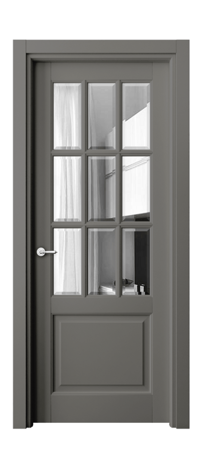 Межкомнатная дверь Toscana Grigliato 6312 Бук классический серый Двустороннее зеркало с фацетом, триплекс Цена 121199 ₽ | Volhovec