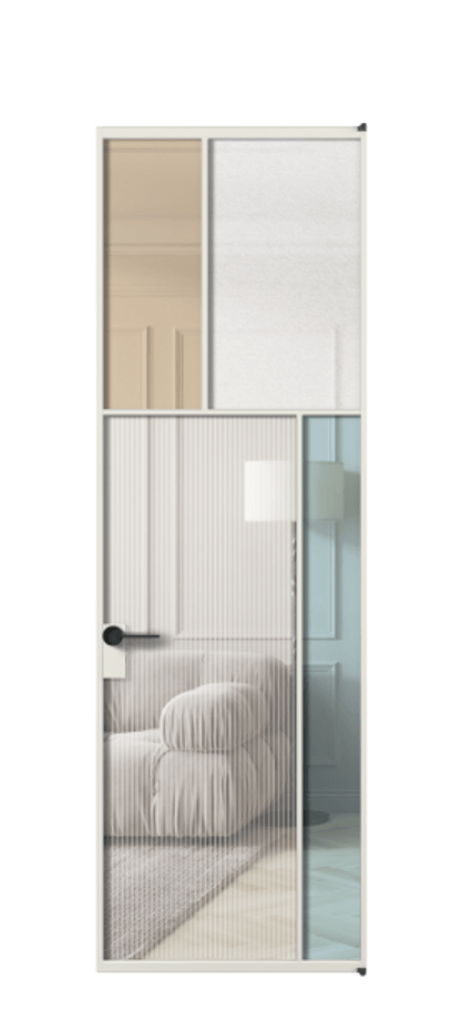 Межкомнатная дверь Mosaic АЛПЛ041.23 Алюминий серый Комбинация стекол Группы 1 и Группы 3 Цена 171870 ₽ | Volhovec