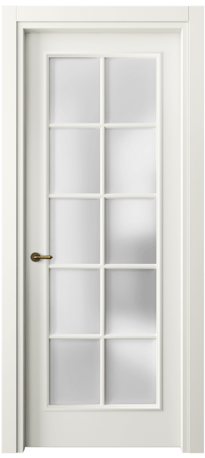 Межкомнатная дверь Paris 8102 Матовый жемчужный Сатинированное стекло Цена 76999 ₽| Volhovec