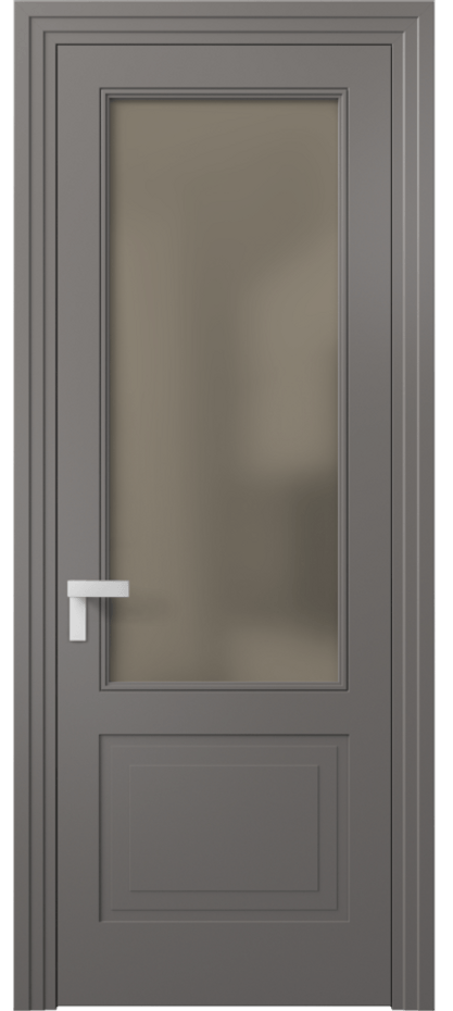 Дверь межкомнатная Rocca 8352 Матовый классический серый Сатинированное бронзовое стекло, триплекс Каскадный компланарный наличник МКЛС Цена 82899 ₽ Наличники уже входят в базовый комплект. Фабрика дверей Волховец 8 (800) 551 43 19 Межкомнатная дверь Rocca 8352 Матовый классический серый Сатинированное бронзовое стекло, триплекс Цена 82899 ₽ | Volhovec