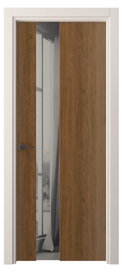 Межкомнатная дверь Freedom 4224 Лесной орех Двустороннее серое зеркало, триплекс Цена 42799 ₽ | Volhovec