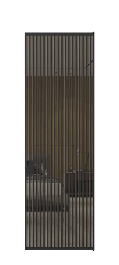 Алюминиевая дверь АЛПЛ040.06 Алюминий Черный Рефлективное бронзовое стекло "Stopsol", калёное Цена 229770  | Volhovec