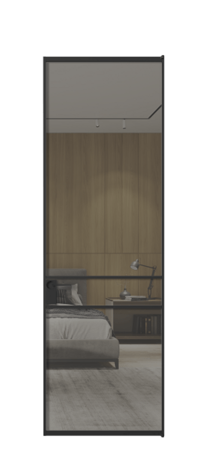 Алюминиевая дверь АЛПЛ040.02 Алюминий Черный Рефлективное серое стекло "Stopsol", калёное Цена 146970  | Volhovec