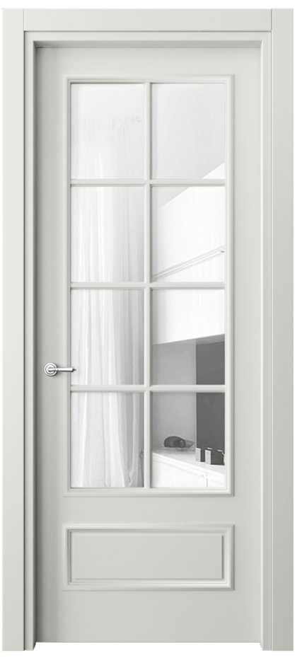 Межкомнатная дверь Paris 8112 Матовый серый Прозрачное стекло Цена 76999 ₽| Volhovec