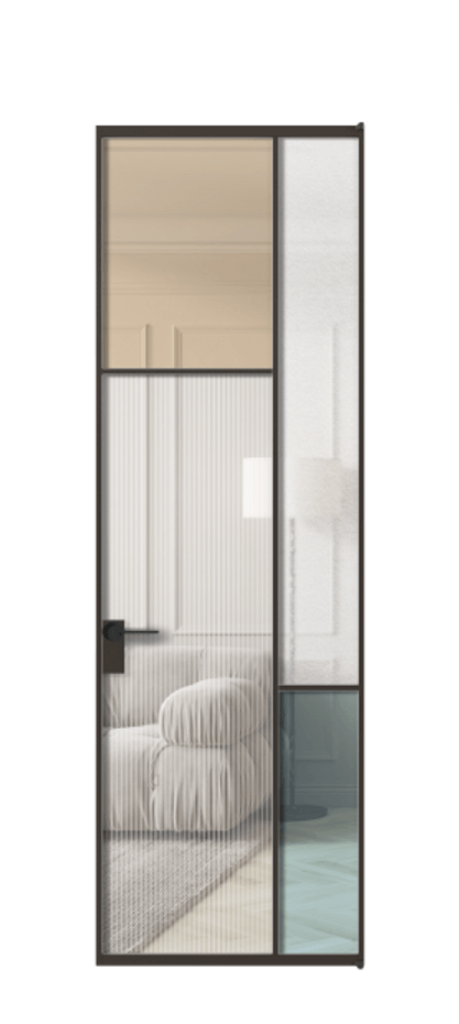 Межкомнатная дверь Mosaic АЛПЛ041.10 Алюминий антрацит Комбинация стекол Группы 1 и Группы 3 Цена 171870 ₽ | Volhovec