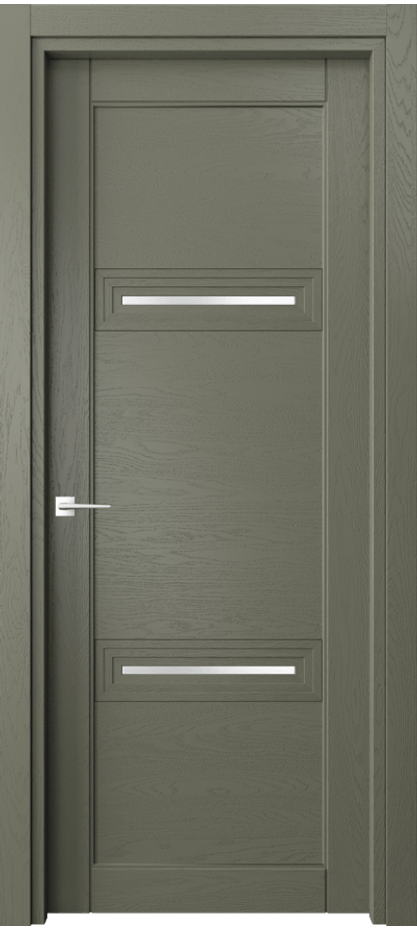 Межкомнатная дверь Ego 6113 Дуб оливковый тёмный Сатинированное стекло Цена 126499 ₽ | Volhovec