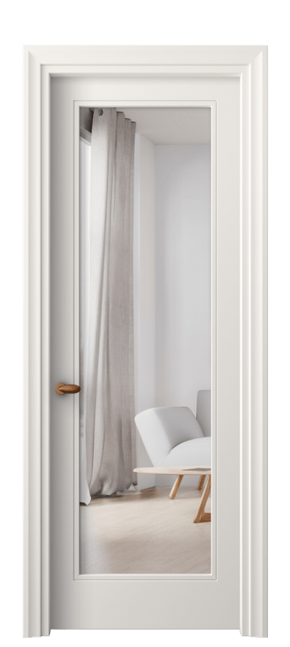 Межкомнатная дверь Esse 8502 Матовый пудровый белый Двустороннее зеркало, триплекс Цена 72299 ₽ | Volhovec