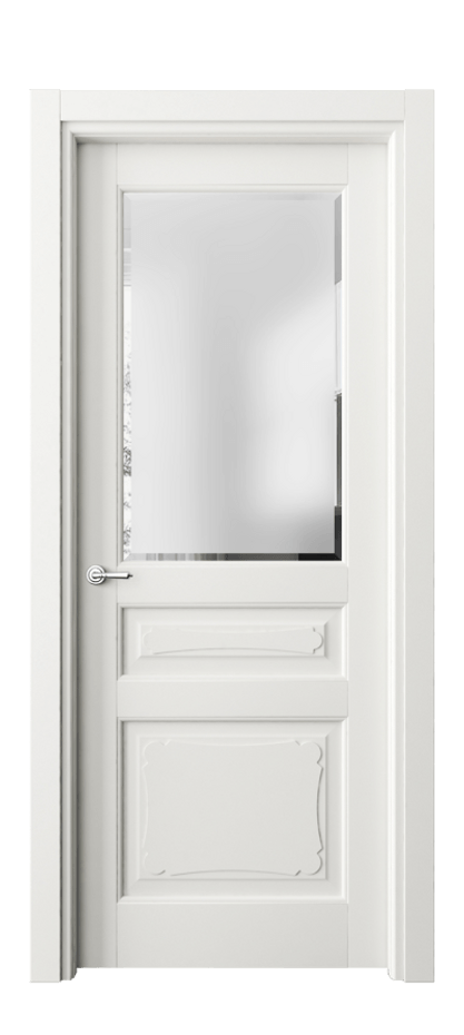 Межкомнатная дверь Toscana Elegante 6324 Бук серый Сатинированное стекло с фацетом Цена 103199 ₽ | Volhovec