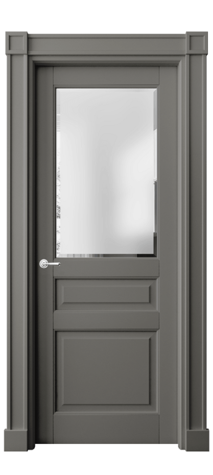 Межкомнатная дверь Toscana Plano 6304 Бук классический серый Сатинированное стекло с фацетом Цена 136139 ₽ | Volhovec