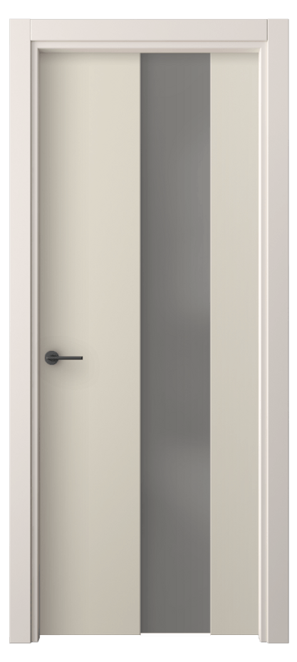 Межкомнатная дверь Freedom 4226 ПЭТ светло-бежевый Сатинированное серое стекло, триплекс Цена 38499 ₽ | Volhovec