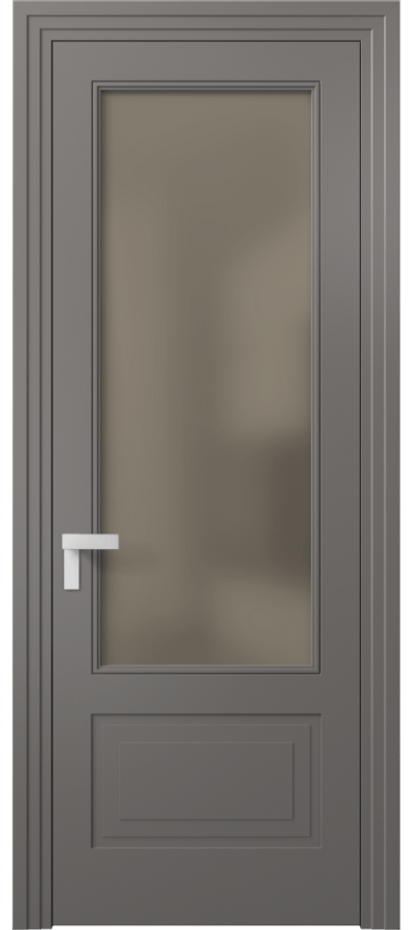 Межкомнатная дверь Rocca 8342 Матовый классический серый Сатинированное бронзовое стекло, триплекс Цена 82899 ₽ | Volhovec
