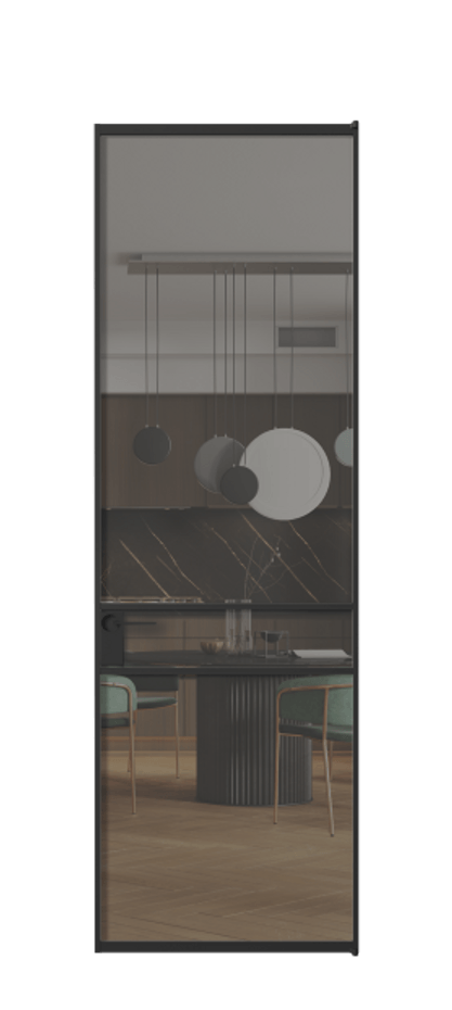 Алюминиевая дверь АЛПЛ040.02 Алюминий Черный Прозрачное серое стекло, триплекс Цена 138970  | Volhovec