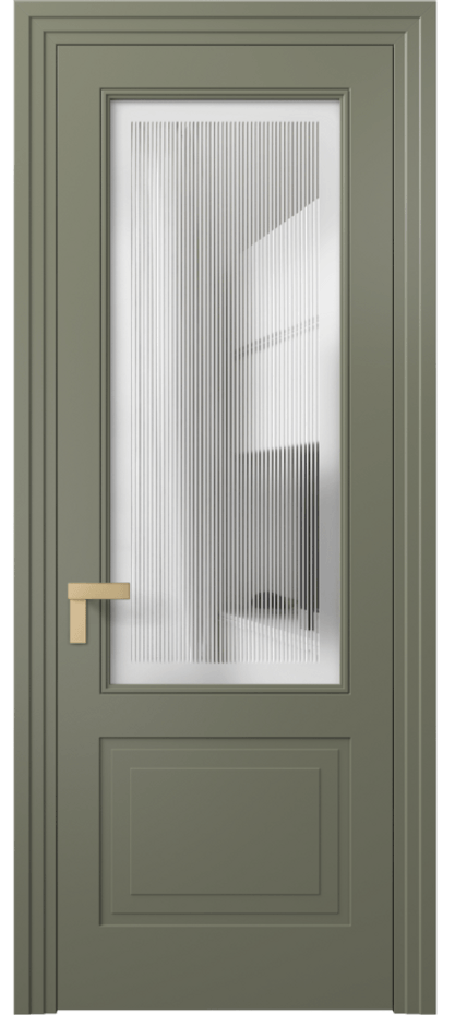 Межкомнатная дверь Rocca 8352 Матовый оливковый тёмный Сатинированное с гравировкой "Каннелюры", триплекс Цена 91899 ₽ | Volhovec