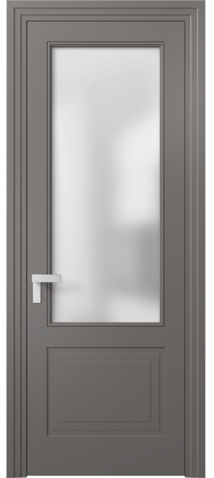 Дверь межкомнатная Rocca 8352 Матовый классический серый Сатинированное стекло Каскадный компланарный наличник МКЛС Цена 82899 ₽ Наличники уже входят в базовый комплект. Фабрика дверей Волховец 8 (800) 551 43 19 Межкомнатная дверь Rocca 8352 Матовый классический серый Сатинированное стекло Цена 82899 ₽ | Volhovec