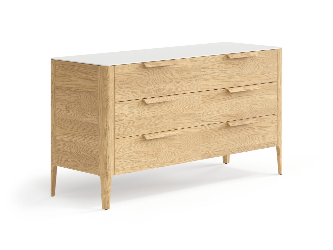 Комод Piega 6 ящиков дуб соломенный матовый