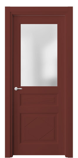 Дверь межкомнатная 6344 Оксид красный RAL 3009. Цвет RAL Оксид красный RAL 3009. Материал Массив бука эмаль. Коллекция Toscana Rombo. Картинка.