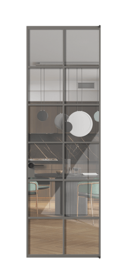 Дверь межкомнатная АЛПЛ040.05 АКЛС Алюминий классический серый Stopsol Clear прозрачное. Цвет Алюминий классический серый. Материал Алюминий в эмали. Коллекция Formato. Картинка.