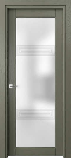 Дверь межкомнатная 6112 ДОТ 3D. Цвет Дуб оливковый тёмный. Материал Массив дуба эмаль. Коллекция Ego. Картинка.