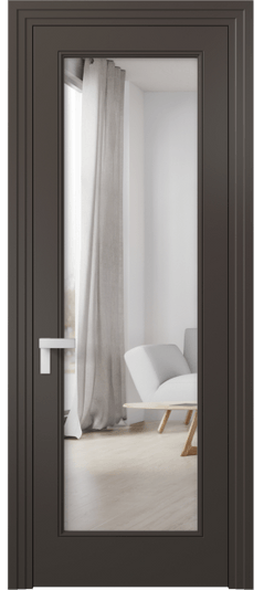 Межкомнатная дверь 8300 МАН Двустороннее зеркало. Цвет Матовый антрацит. Материал Гладкая эмаль. Коллекция Rocca. Фото. Дверь межкомнатная 8300 МАН Двустороннее зеркало. Цвет Матовый антрацит. Материал Гладкая эмаль. Коллекция Rocca. Картинка.