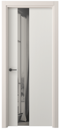 Дверь межкомнатная 4224 ПЭБЛ ДВ ЗЕР СЕР. Цвет ПЭТ белоснежный. Материал ПЭТ. Коллекция Freedom. Картинка.